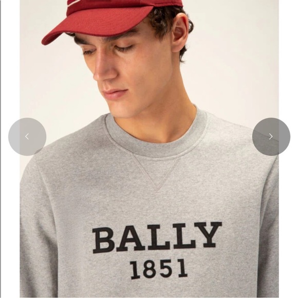 NWT Bally 1851 Melange Cotton Embroidered Logo Sweatshirt in Gray - Picture 10 of 16